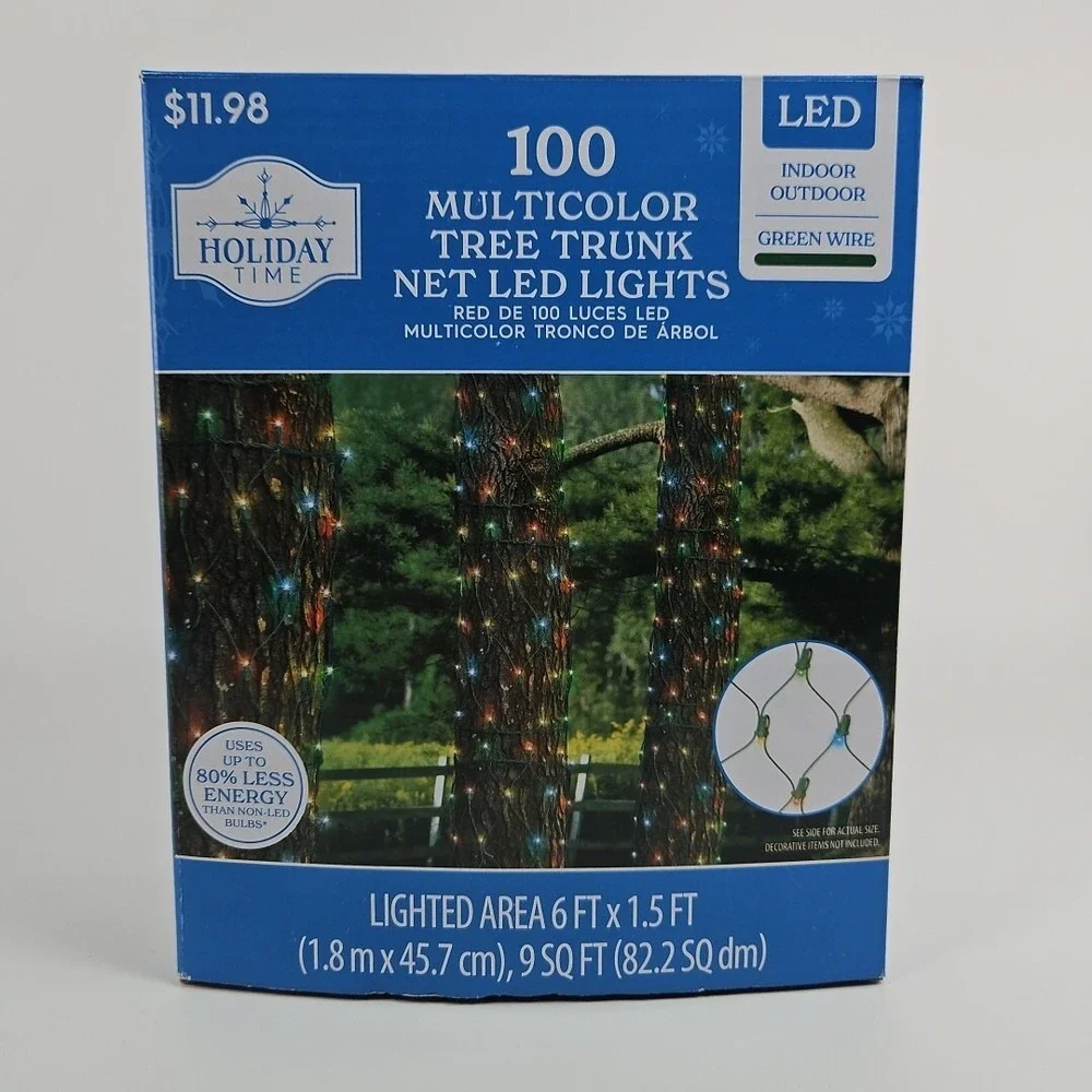 Holiday Time Christmas LED Tree Trunk Net Lights Multicolor 100 Count